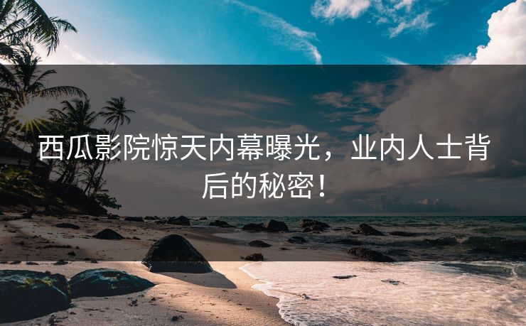 西瓜影院惊天内幕曝光，业内人士背后的秘密！