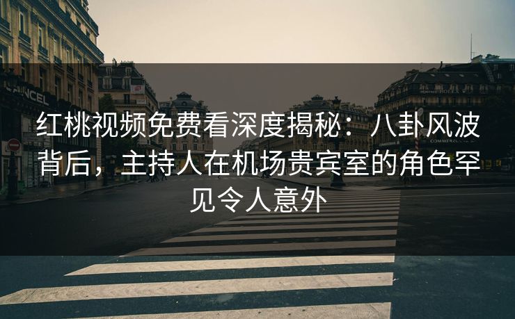 红桃视频免费看深度揭秘：八卦风波背后，主持人在机场贵宾室的角色罕见令人意外