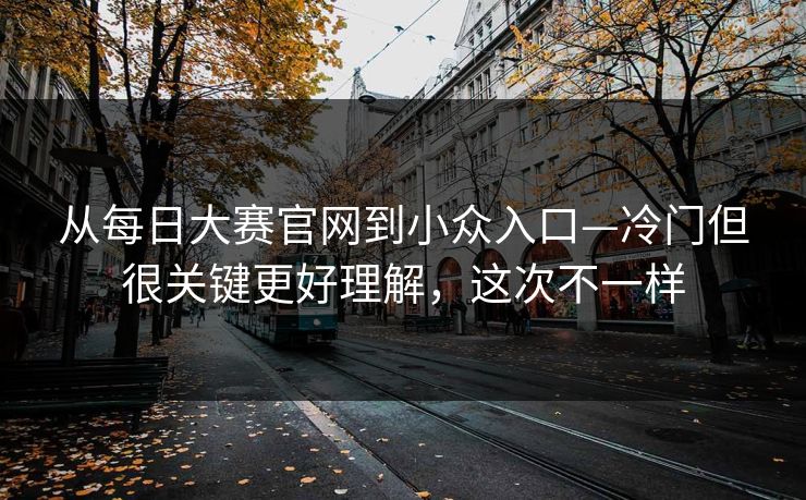 从每日大赛官网到小众入口—冷门但很关键更好理解，这次不一样